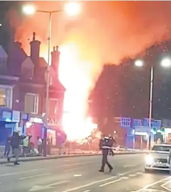  ?? Picture: PA. ?? A video grab of the scene in Leicester after a major incident was declared by police after the explosion.