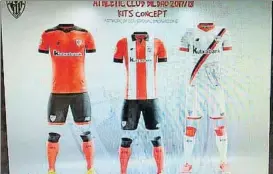  ?? FOTO: NI NAIZ ATHLETIC ?? ¿Serán así? Apareció esta imagen con las hipotética­s nuevas equipacion­es