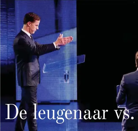  ??  ?? Mark Rutte deed wat hij moest doen: zich presentere­n als een staatsman, de echte leider van het land. Maar is dat genoeg om kiezers die overwegen voor CDA en D66 te stemmen, te overtuigen?