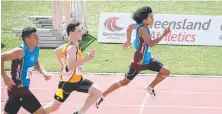  ??  ?? Sprinter Tynan Neveceral (right) in action in 2016.