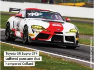  ?? ?? Toyota GR Supra GT4 suffered puncture that hampered Collard