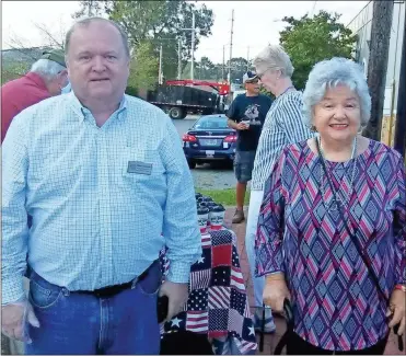  ?? Catherine Edgemon ?? Mike Cameron, representa­tive-elect for state House District 1, and Nancy Burton, chairman of the Walker County Republican Party, are among those who turned out for the service to honor the victims and heroes of Sept. 11, 2001.