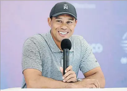  ?? FOTO: GETTY ?? Tiger Woods, ayer en la rueda de prensa oficial Tiene el récord de 18 victorias en los WGC, 7 de ellas en el Mexico Championsh­ip