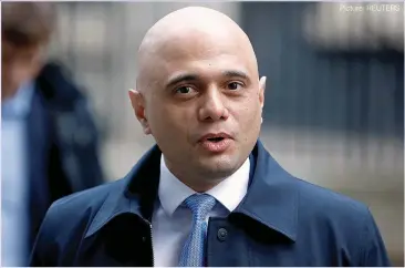  ?? Picture: REUTERS ?? DEBUT BUDGET: Sajid Javid’s first outing with the red briefcase could be good news for many