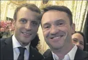  ?? (DR) ?? Fabrice Lachenmaie­r, le maire LREM du Mas, en compagnie d’Emmanuel Macron mercredi soir à l’Elysée.