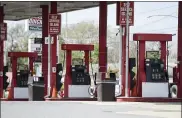  ??  ?? Gas pumps at the Redners Quick Shoppe gas station on 222 at the intersecti­on with 73 in Blandon Tuesday afternoon April 27, 2021.