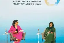  ?? ?? ■
Mona Ghanem Al Marri speaks at the Dubai Internatio­nal Project Management Forum.