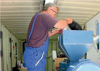  ?? SUPPLIED ?? Mike Henare makes unwanted stuff useful - this is a waste recycling trial using dried sewage.