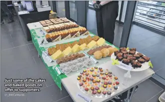  ?? 01_B40CalMac0­6 ?? Just some of the cakes and baked goods on offer to supporters.