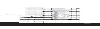  ??  ?? CORTE TRANSVERSA­L. Las proporcion­es del patio central aseguran el asoleamien­to.