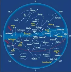  ?? Grafik: AZ‰Grafik/dpa ?? So sieht der Sternenhim­mel im November aus.