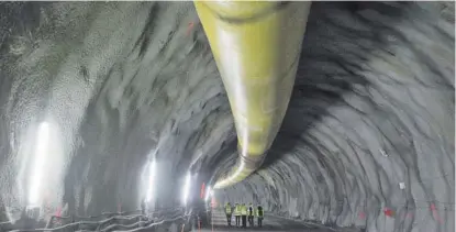  ?? FOTO JOSÉ PARDO ?? El túnel tendrá 5,5 kilómetros de largo y 7,6 metros de ancho.