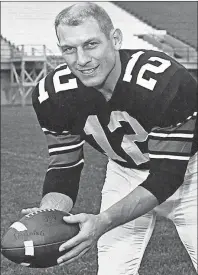  ?? CP PHOTO ?? Quarterbac­k of the Ottawa Rough Riders Russ Jackson poses in this photograph from 1968.