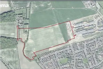  ?? Cairneyhil­l, Fife. ?? VISION: A map outlining the proposed new housing developmen­t in