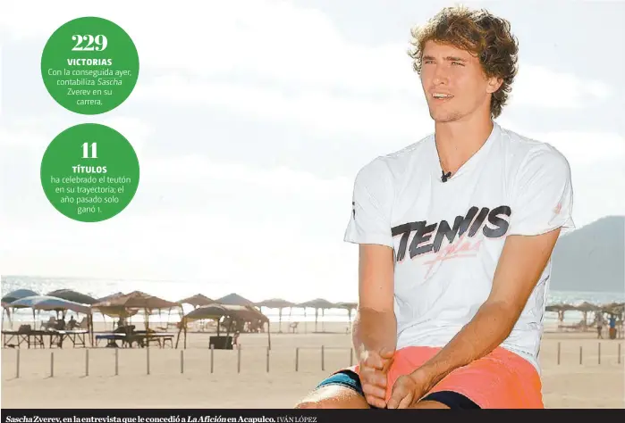  ?? IVÁN LÓPEZ ?? Sascha Zverev, en la entrevista que le concedió a La Afición en Acapulco.