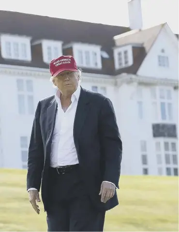 ??  ?? 0 Donald Trump at his Turnberry resort, which he bought in a £35m cash deal in 2014