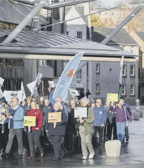  ??  ?? 0 Protests over the climate emergency, like this one at Holyrood, are becoming more common