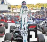  ?? REUTERS ?? ■ Lewis Hamilton celebrates his win in Sochi on Sunday.