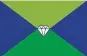  ??  ?? Elizabeth Adams’ flag. Elizabeth is 11 and a fifthgrade student in Dayton. The diamond in the middle stands for the Gem City. The blue recalls Five Rivers Metroparks and the green is for trees.