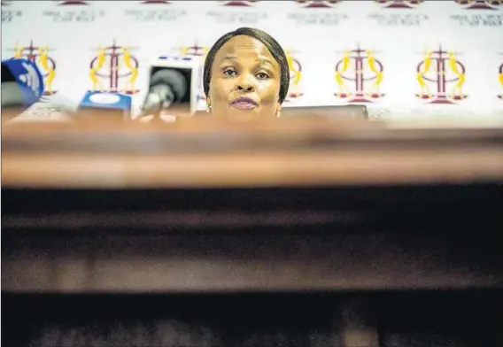  ?? Photo Delwyn Verasamy ?? Trust me: Public protector Busisiwe Mkhwebane’s briefing of media on her first 100 days in office raised more questions.