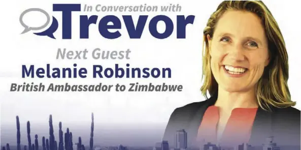  ??  ?? British ambassador to Zimbabwe Melanie Robinson expressed her country’s frustratio­n with the new dispensati­on’s failure to implement reforms