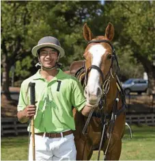  ??  ?? TGS student Macauley Adamson has been playing polo since he was 11 years old.