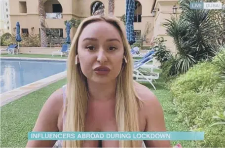  ??  ?? Sheridan Mordew appeared on This Morning to discuss influencer­s in Dubai