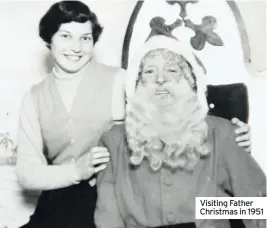  ??  ?? Visiting Father Christmas in 1951