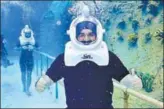  ?? HT PHOTO ?? Ludhiana hotelier Harjinder Singh Kukreja scuba diving in Antalya, Turkey.