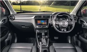  ??  ?? Pride of place goes to the intuitive eight-inch touchscree­n infotainme­nt interface which is standard in all models