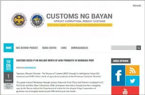  ??  ?? CUSTOMS NG BAYAN microsite