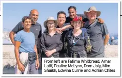  ??  ?? From left are Fatima Whitbread, Amar Latif, Pauline McLynn, Dom Joly, Mim Shaikh, Edwina Currie and Adrian Chiles