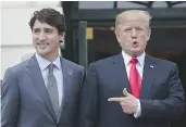  ?? — THE CANADIAN PRESS FILES ?? Prime Minister Justin Trudeau and U.S. President Donald Trump in October 2017.