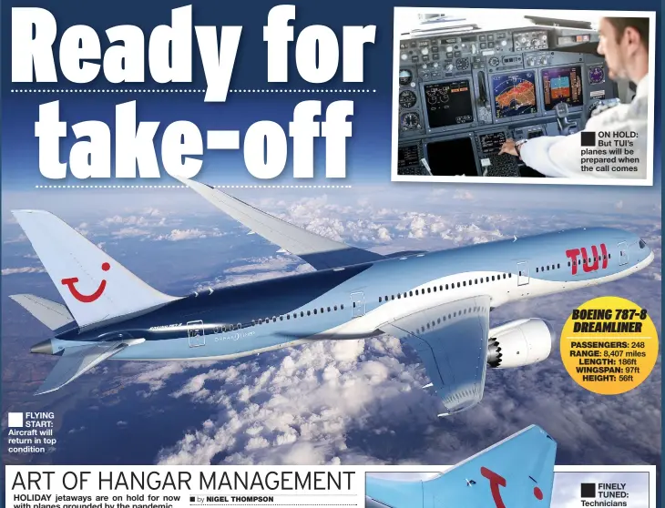  ??  ?? FLYING START: Aircraft will return in top condition
ON HOLD: But TUI’s planes will be prepared when the call comes