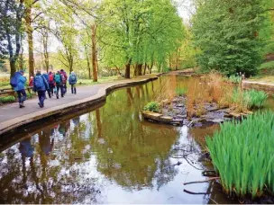  ?? ?? ●●Rossendale Ramblers came across Queens Park in Heywood (left) and Limestone scenery above Settle (right) on their travels