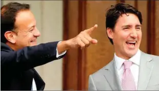  ??  ?? Always looking forward: Leo Varadkar with French prime minister Justin Trudeau.