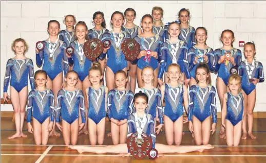  ??  ?? The Weald of Kent Gymnastics Club won five titles at the South East Regional Grades competitio­n in Surrey at the weekend – more than any other club. Gold medals went to Georgia Baker and Bethany Spragg (Grade 1), Hetty Sinclair (Grade 3) and Ella...