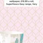  ??  ?? WONDER WALL Myrtle geo blush pink wallpaper, £16.99 a roll, Superfresc­o Easy range, Very
