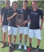  ?? FOR THE JOURNAL SENTINEL ?? The Knutson brothers (from left) Colin, Andrew, Christophe­r and Jonathan compose the entire Brookfield East singles lineup.