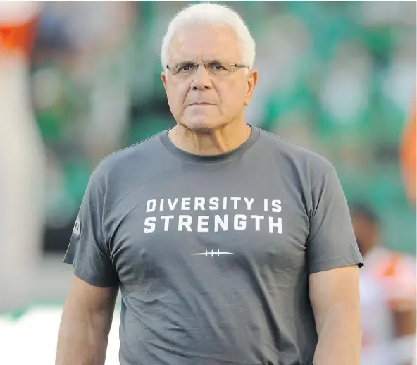  ??  ?? Lions head coach Wally Buono has been through plenty of ‘misery’ this season as the team has gone from playoff contender to last place in the CFL’s West Division, all while dealing with the potential sale of the franchise and front office turmoil. —...