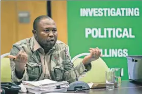  ??  ?? ‘Corruption buster’: Thabiso Zulu claims his warnings to the police ahead of the spate of killings fell on deaf ears. Photo: Khaya Ngwenya