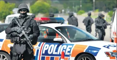  ?? Alan Gibson ?? Police roadblock during the anti- terror raids in Ruatoki Valley on October 15, 2007. May 24, 2012