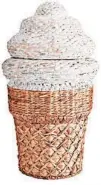  ?? POTTERY BARN TEEN ?? Pottery Barn Teen’s ice cream cone hamper makes tidying up a pleasant job.