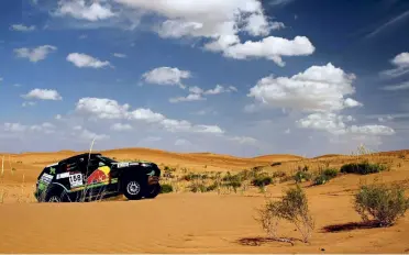  ?? Yu Jie ?? Zhangye is one of the most challengin­g as well as scenic sections of the China Rally Championsh­ip route.