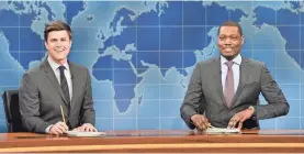  ?? WILL HEATH/NBC ?? Jost and Che man the “Weekend Update” desk on “Saturday Night Live.”