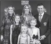  ?? Associated Press ?? Matt Kenseth poses with his family as he arrives for the NASCAR Hall of Fame inductions, Friday, in Charlotte, N.C.