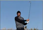  ?? DAVID BECKER — GETTY IMAGES FILE ?? Former Chico State standout Brandon Harkins plays his shot from the fourth tee during the first round of the MGM Resorts Championsh­ip on April 15in Las Vegas. Harkins is tied for 10th this week in Tennessee.