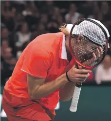  ?? AFP ?? Canada’s Denis Shapovalov can not bear to look on his way to a straight sets defeat by Richard Gasquet of France