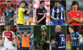  ??  ?? Joshua Kimmich, Christian Pulisic, Jesus Navas, Soares, João Félix, Carlos Vinícius, Robinho, Bruno Monteiro, Radja Nainggolan and Marten de Roon. Composite: EPA; BPI/Rex/ Shuttersto­ck; Reuters; AFP/Getty Images; Anadolu Agency/Getty Images; Getty Images; Inter via Getty Images