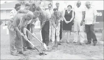  ??  ?? The sod being turned (DPI photo)